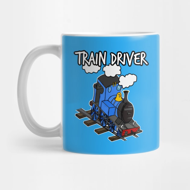 Train Driver Steam Locomotive Rail Enthusiasts (Blue) by doodlerob